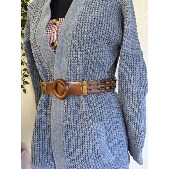 Toad And Company Blue Cardigan Grandpa Sweater Cozy Vibe Eco Fabric - Picture 14 of 16